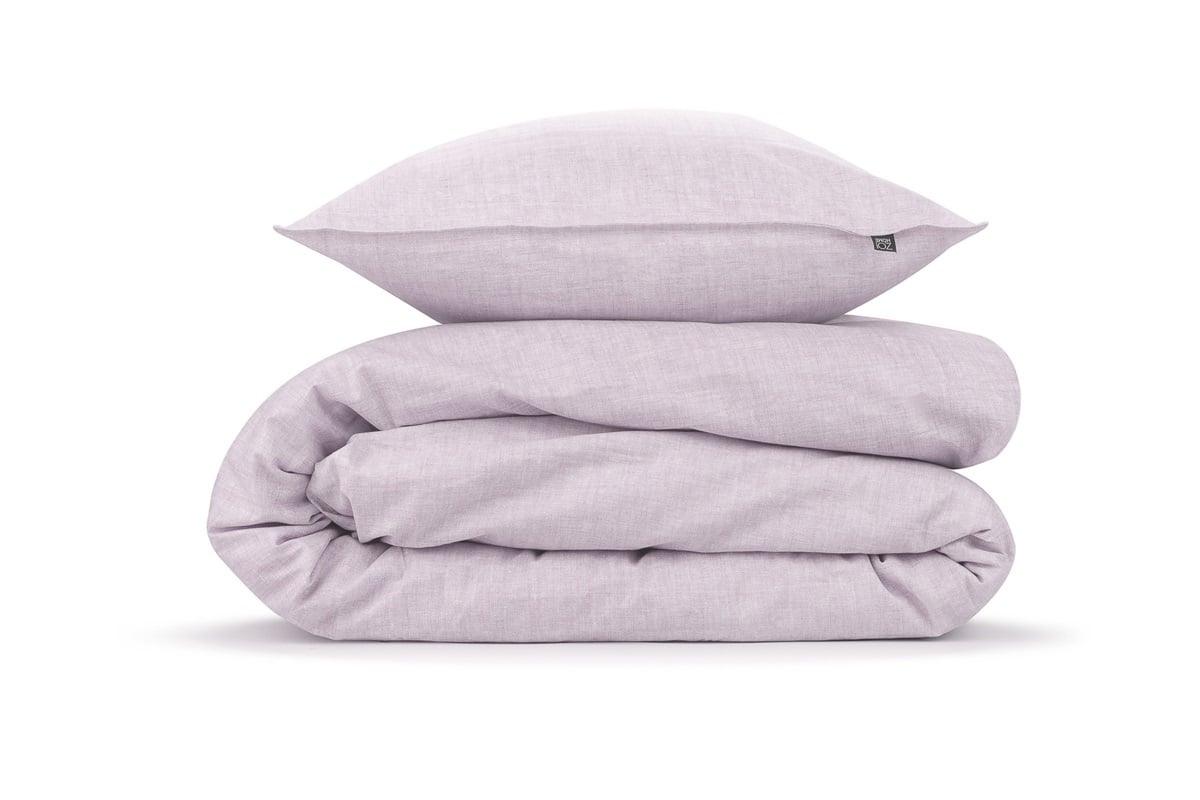 Zo Home Dekbedovertrek Lino Grey Lilac Katoen - Bedtextielonline.be