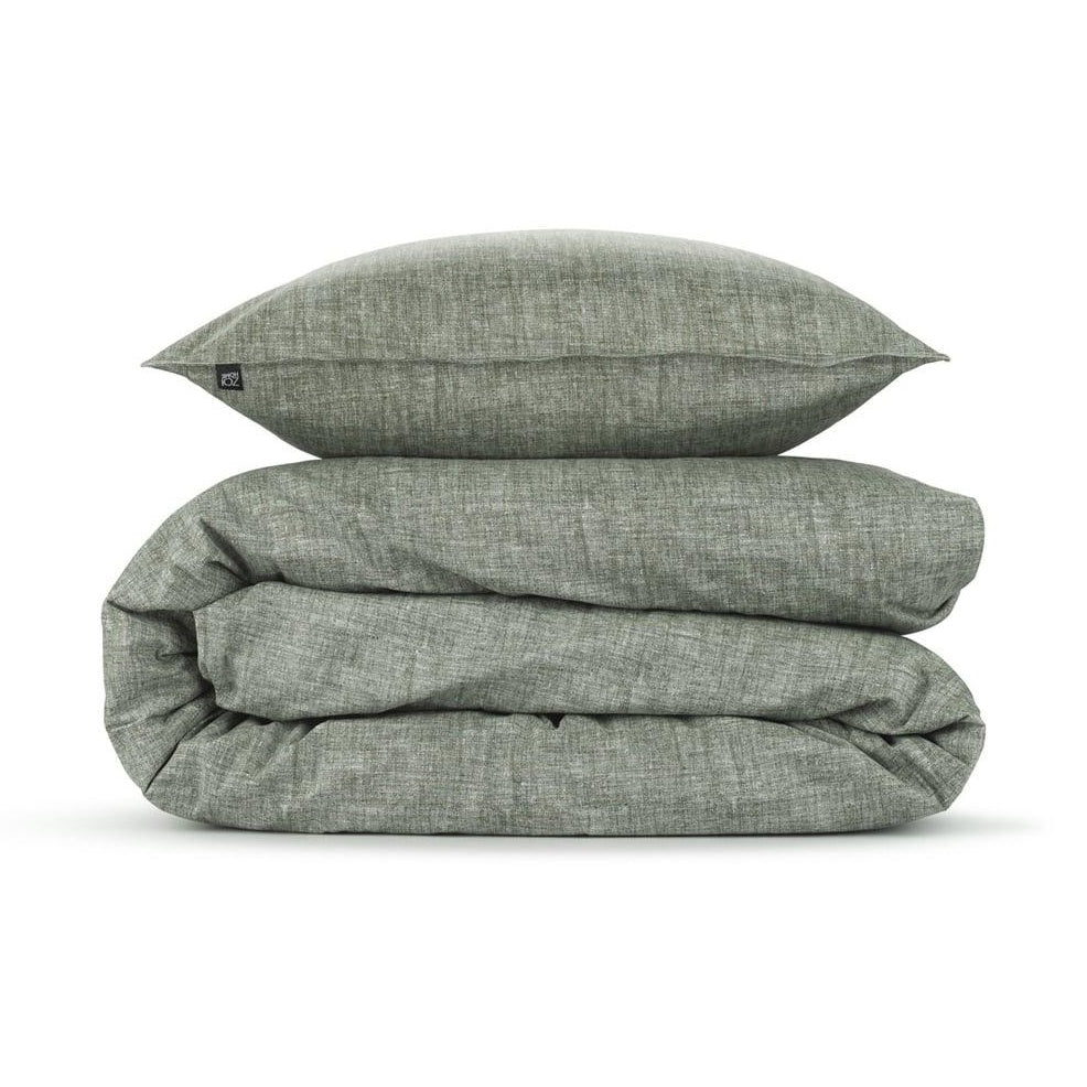 Zo Home Dekbedovertrek Lino Army Green Katoen - Bedtextielonline.be