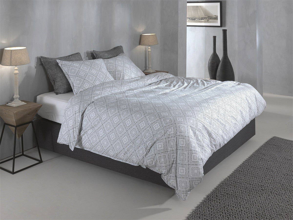 Zo Home Dekbedovertrek Percale Piastrella Crystal White