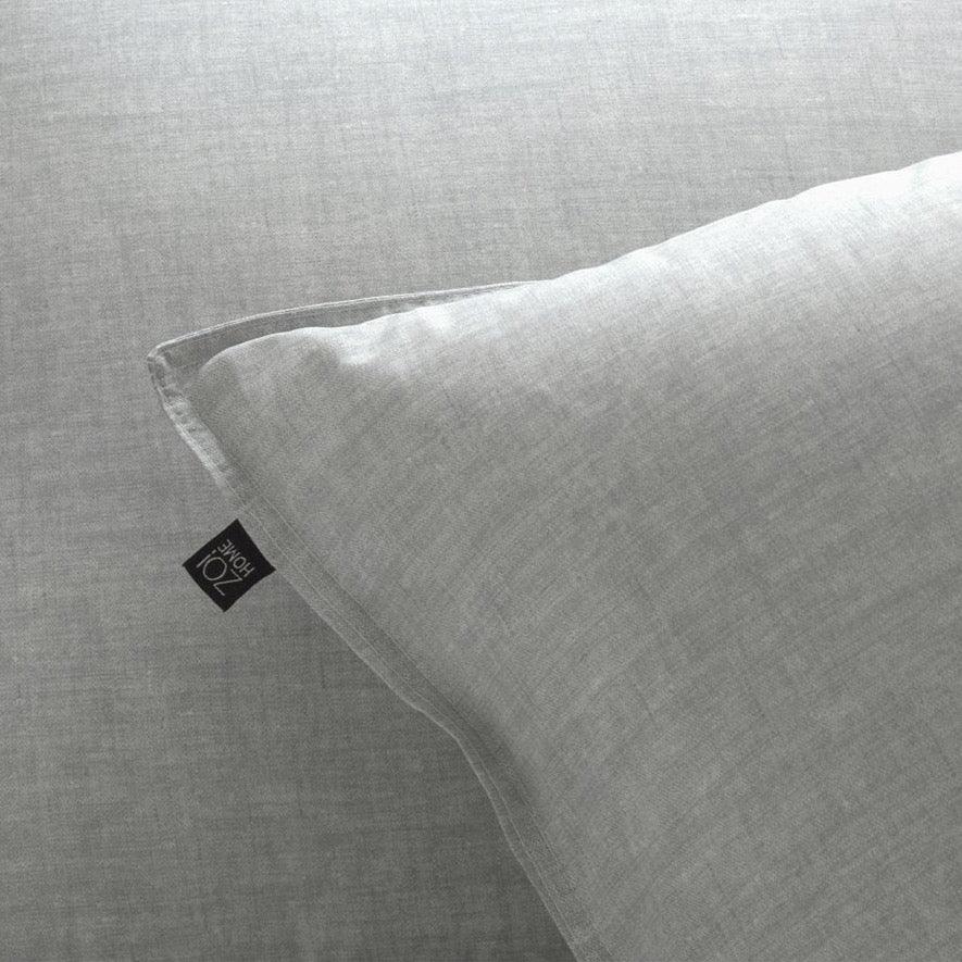 Zo Home Dekbedovertrek Lino Dove Grey Katoen - Bedtextielonline.be