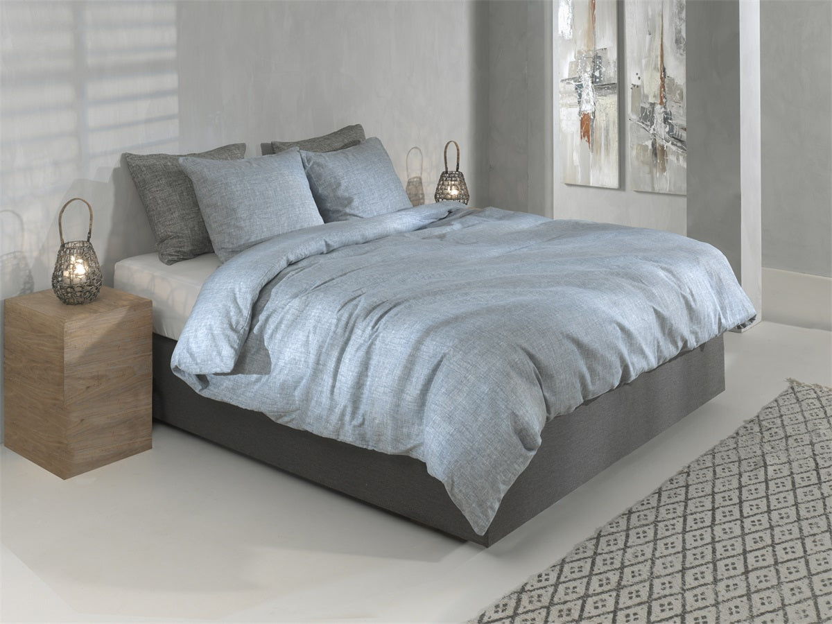 Zo Home Dekbedovertrek Flanel Flanella di Lino Denim