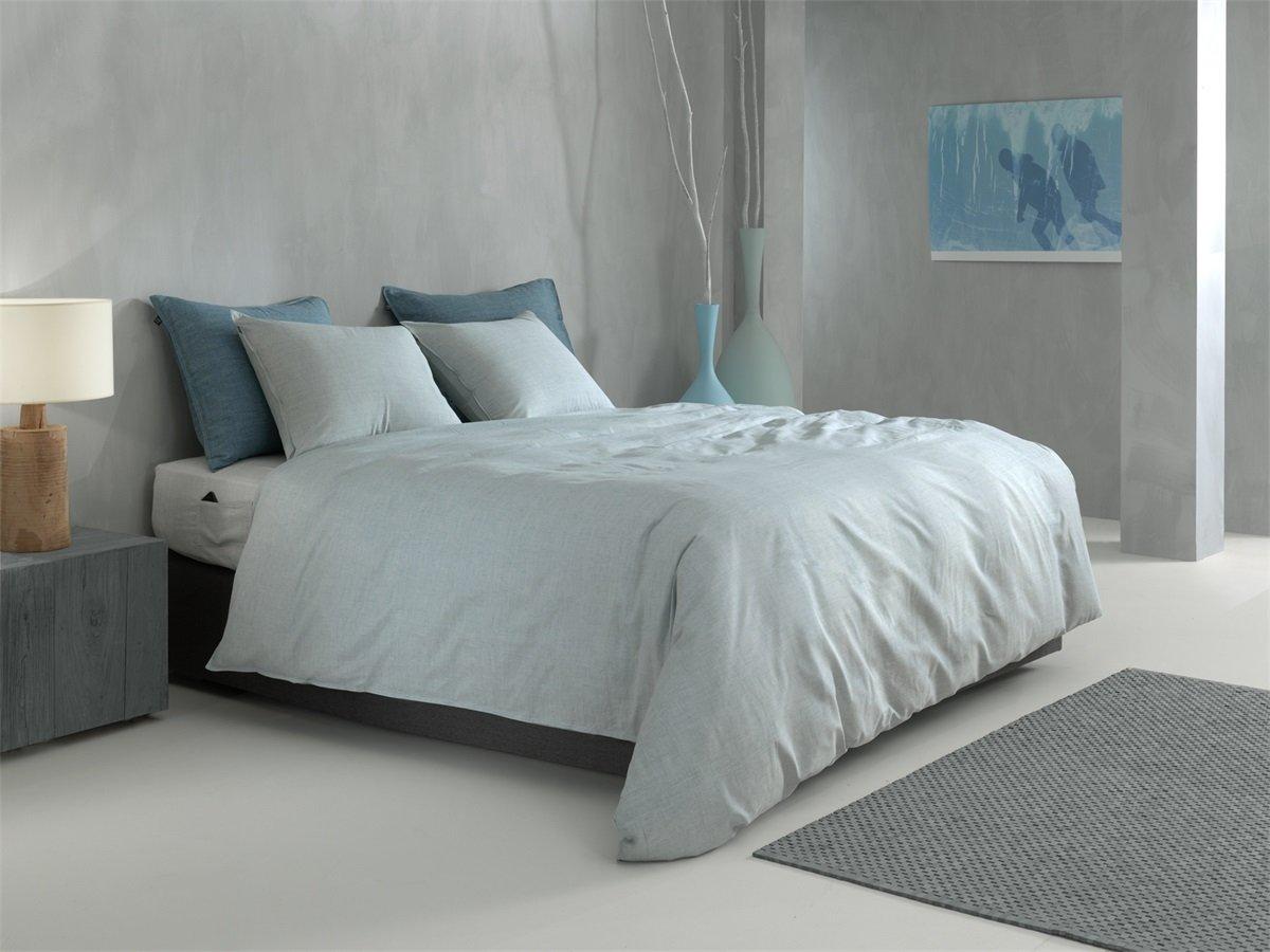 Zo Home Dekbedovertrek Lino Mint Green Katoen - Bedtextielonline.be