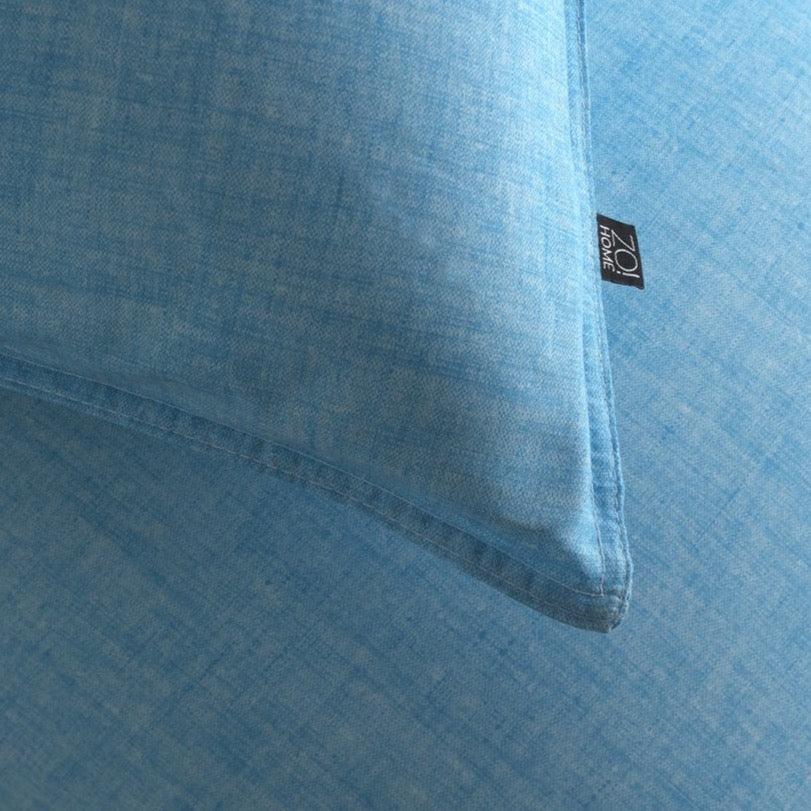 Zo Home Dekbedovertrek Lino Topaz Blue Katoen - Bedtextielonline.be