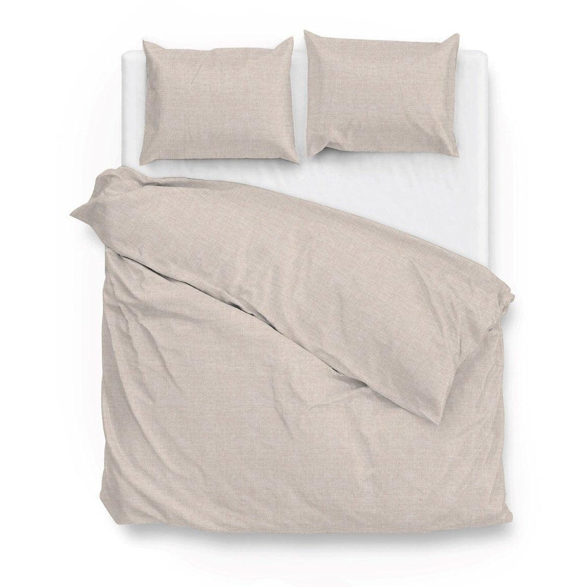 Zo Home Dekbedovertrek Lino Sandy Beige Katoen - Bedtextielonline.be