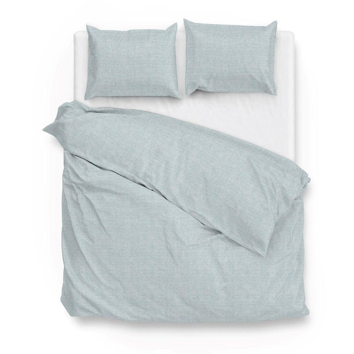 Zo Home Dekbedovertrek Lino Mint Green Katoen - Bedtextielonline.be