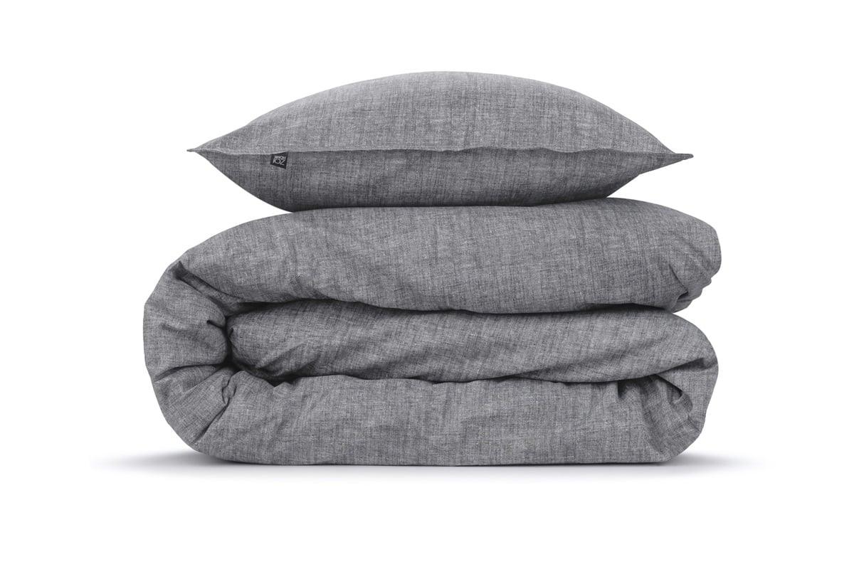 Zo Home Dekbedovertrek Lino Dark Grey Katoen - Bedtextielonline.be