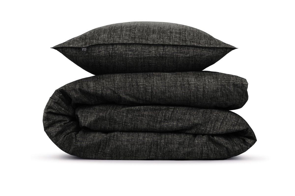 Zo Home Dekbedovertrek Lino Midnight Black Katoen - Bedtextielonline.be