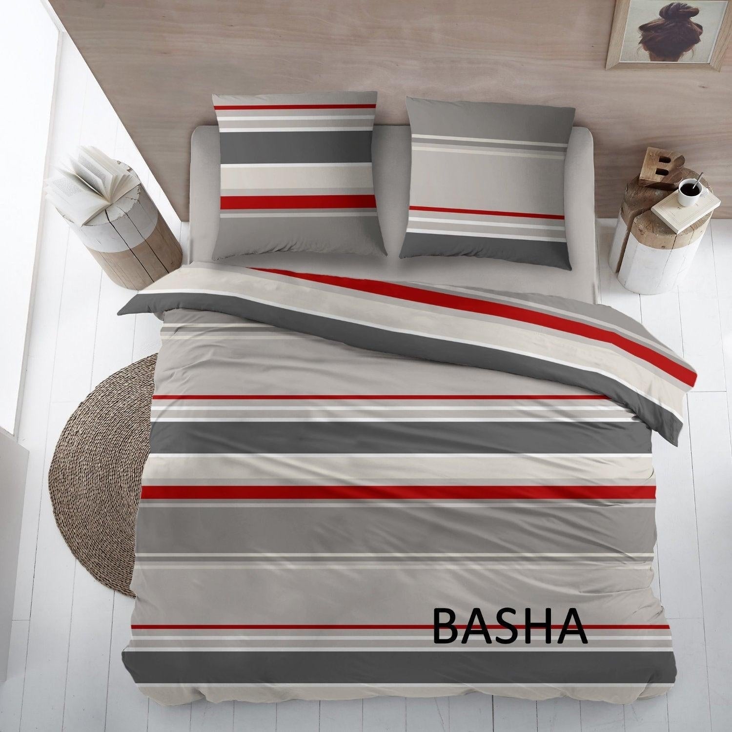 Dekbedovertrek Katoen Basha Rood - Bedtextielonline.be