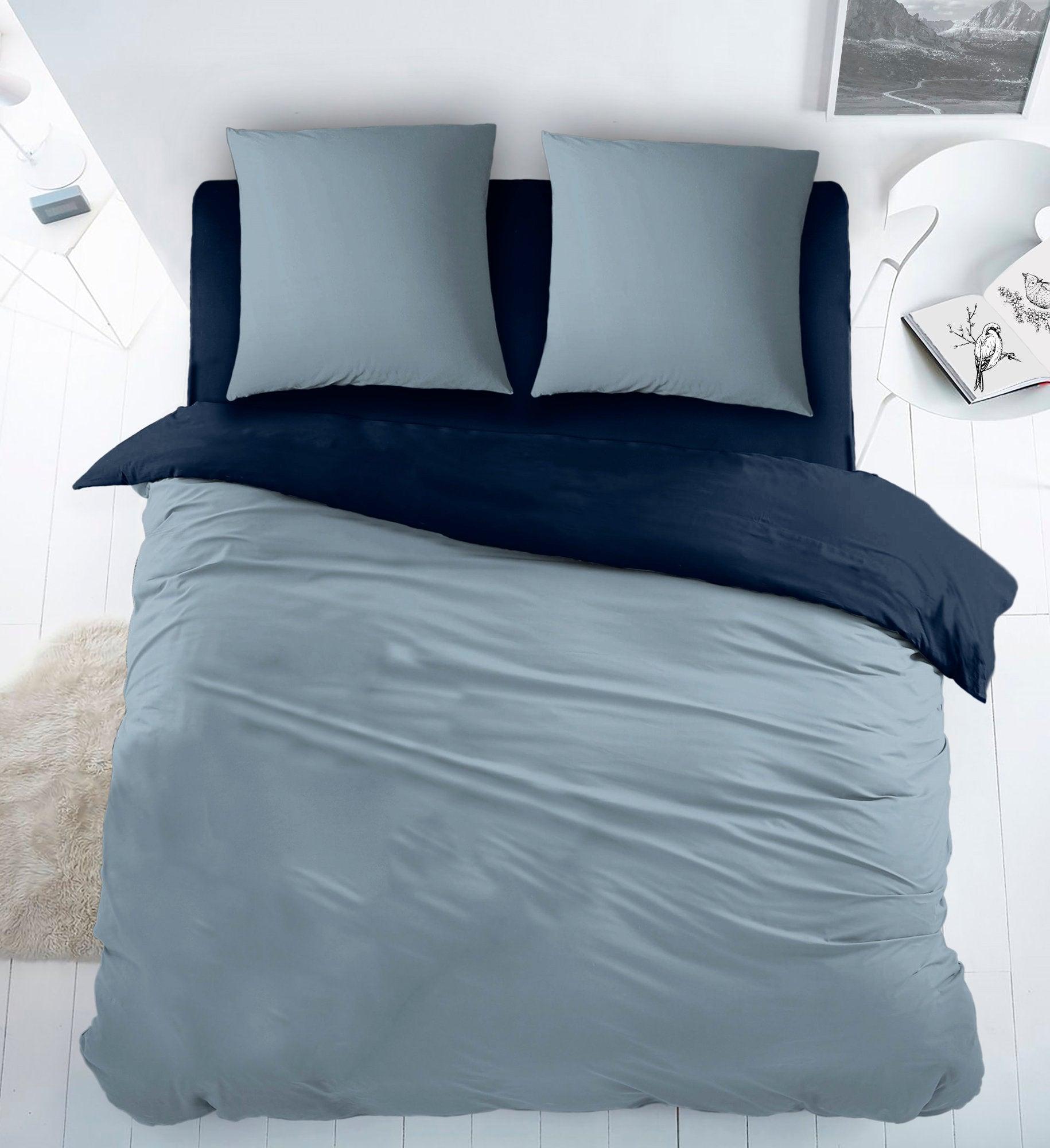 Cottons Dekbedovertrek Double Face Blues - Bedtextielonline.be