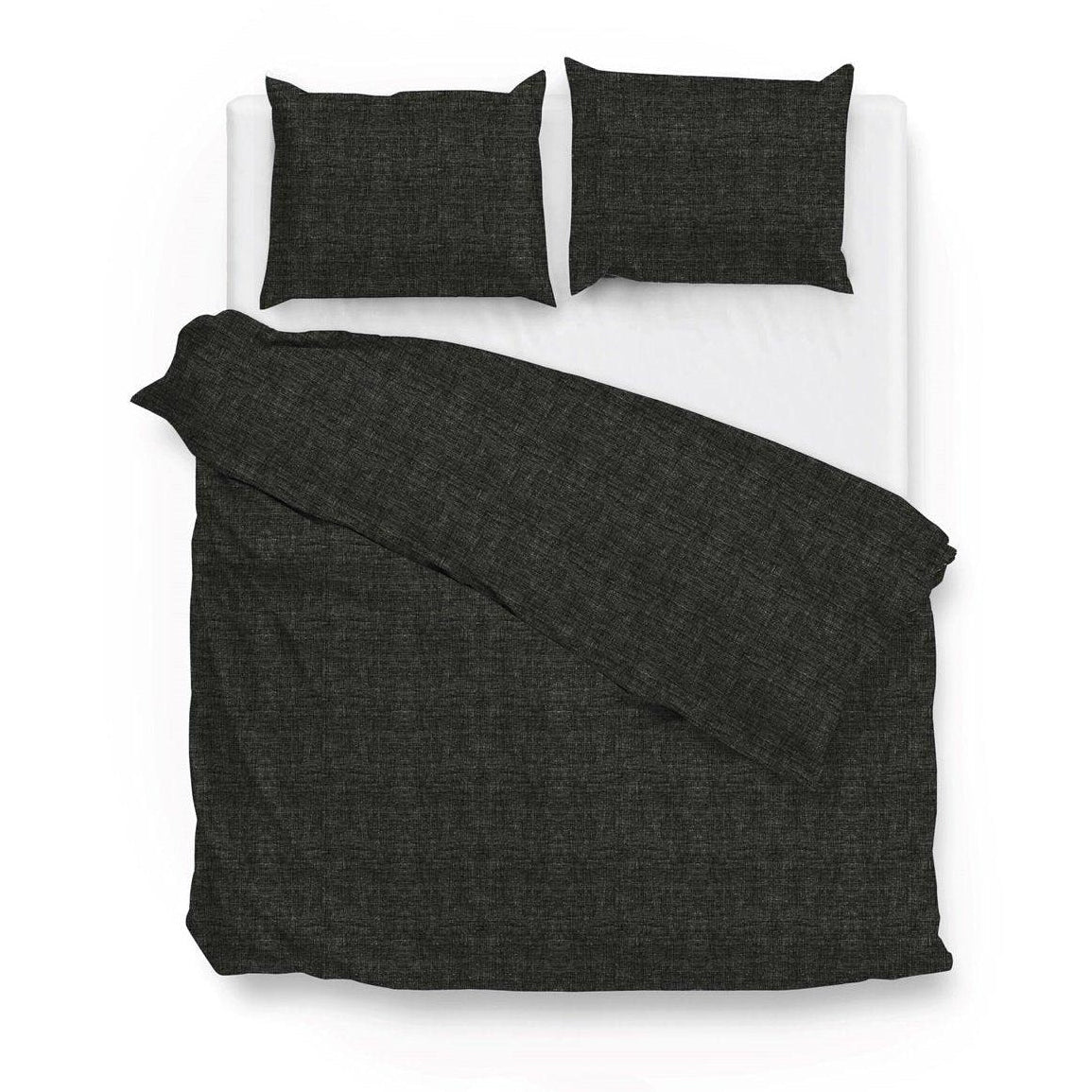 Zo Home Dekbedovertrek Lino Midnight Black Katoen - Bedtextielonline.be