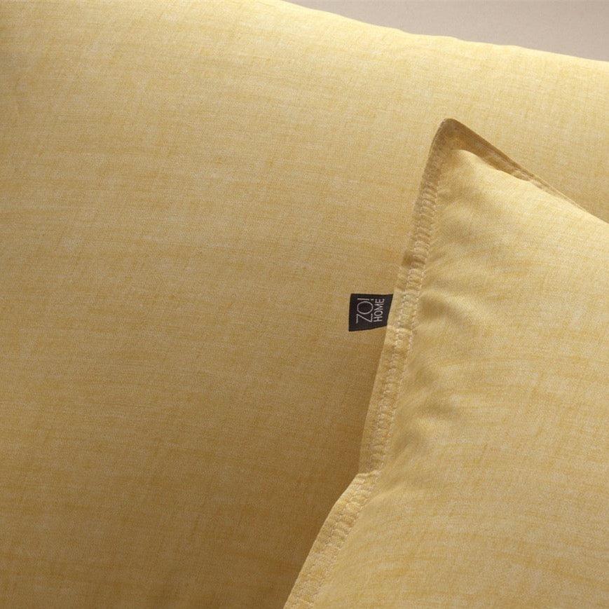 Zo Home Dekbedovertrek Lino Aspen Yellow Katoen - Bedtextielonline.be