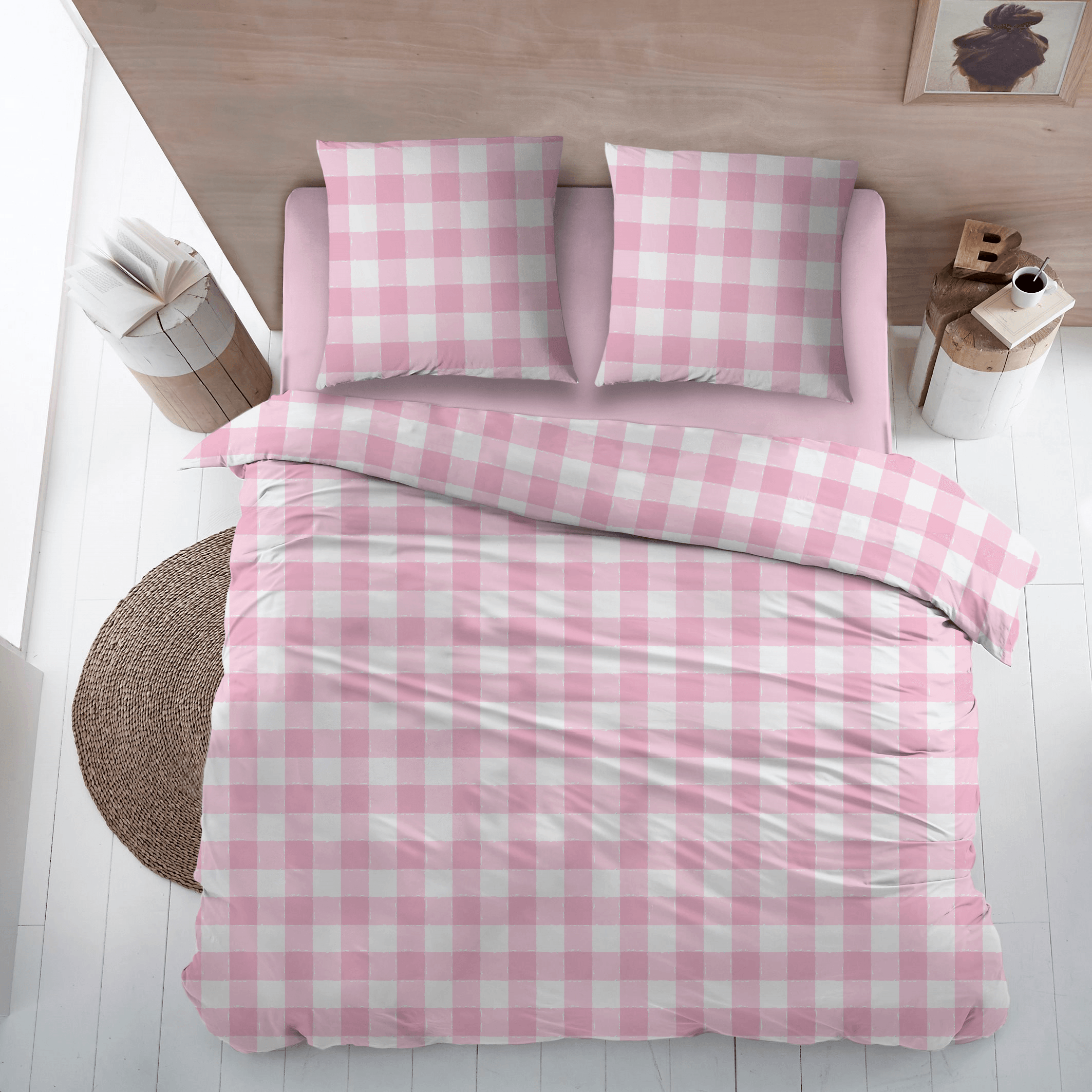 Dekbedovertrek Flanel Lies Pink - Bedtextielonline.be