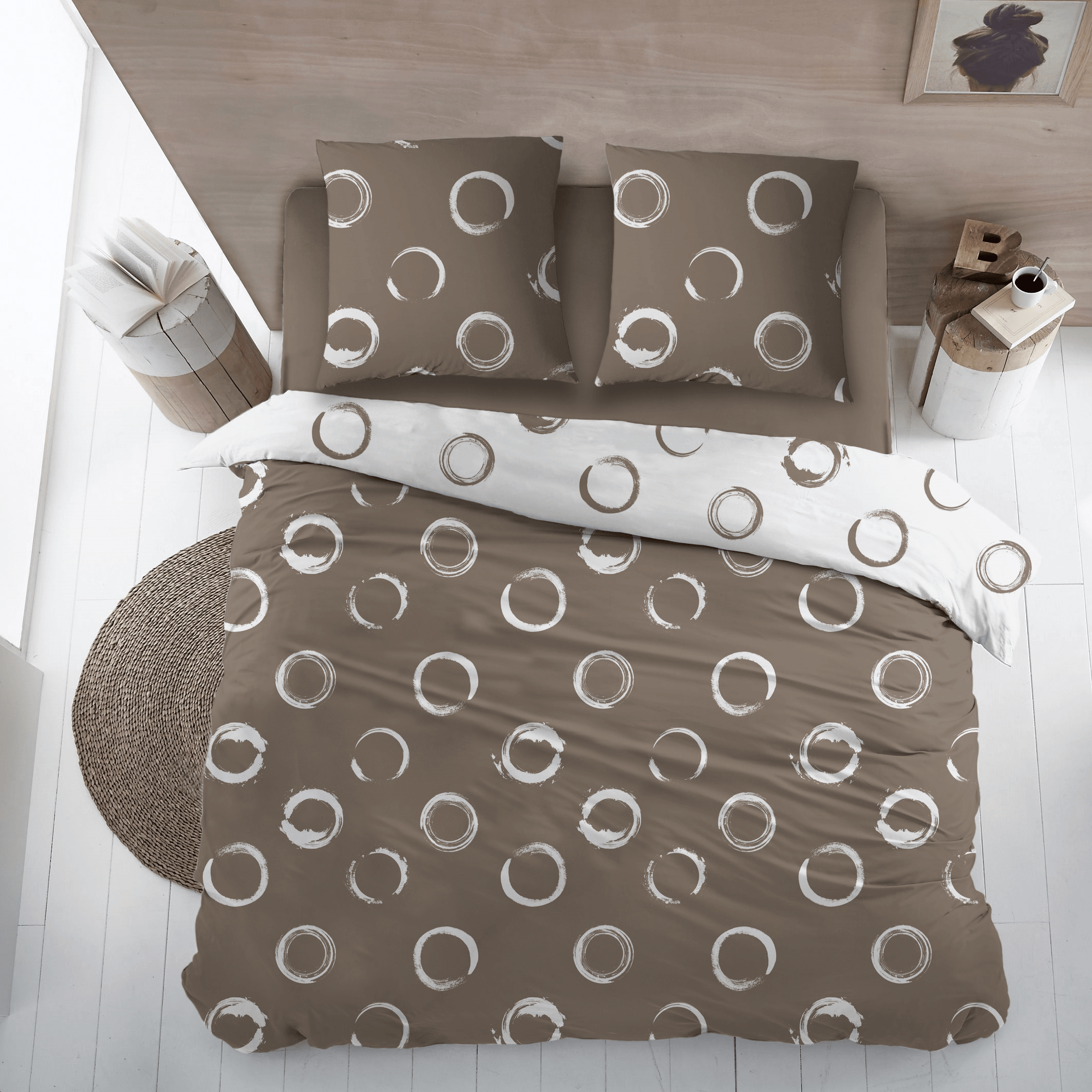 Dekbedovertrek Flanel Lieve Taupe - Bedtextielonline.be