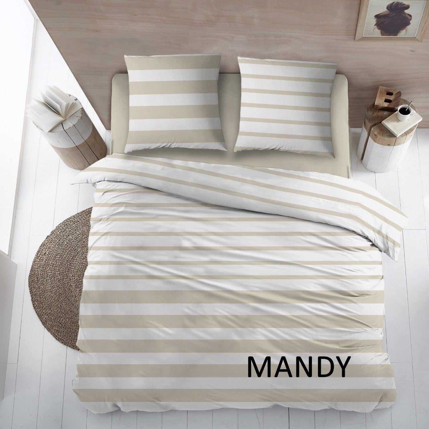 Dekbedovertrek Katoen Mandy Beige - Bedtextielonline.be