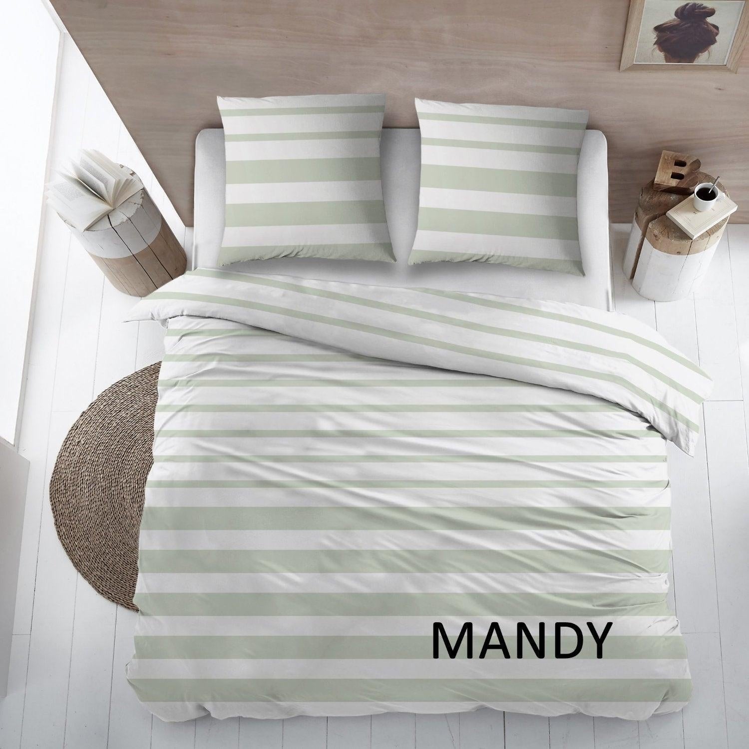 Dekbedovertrek Katoen Mandy Groen - Bedtextielonline.be