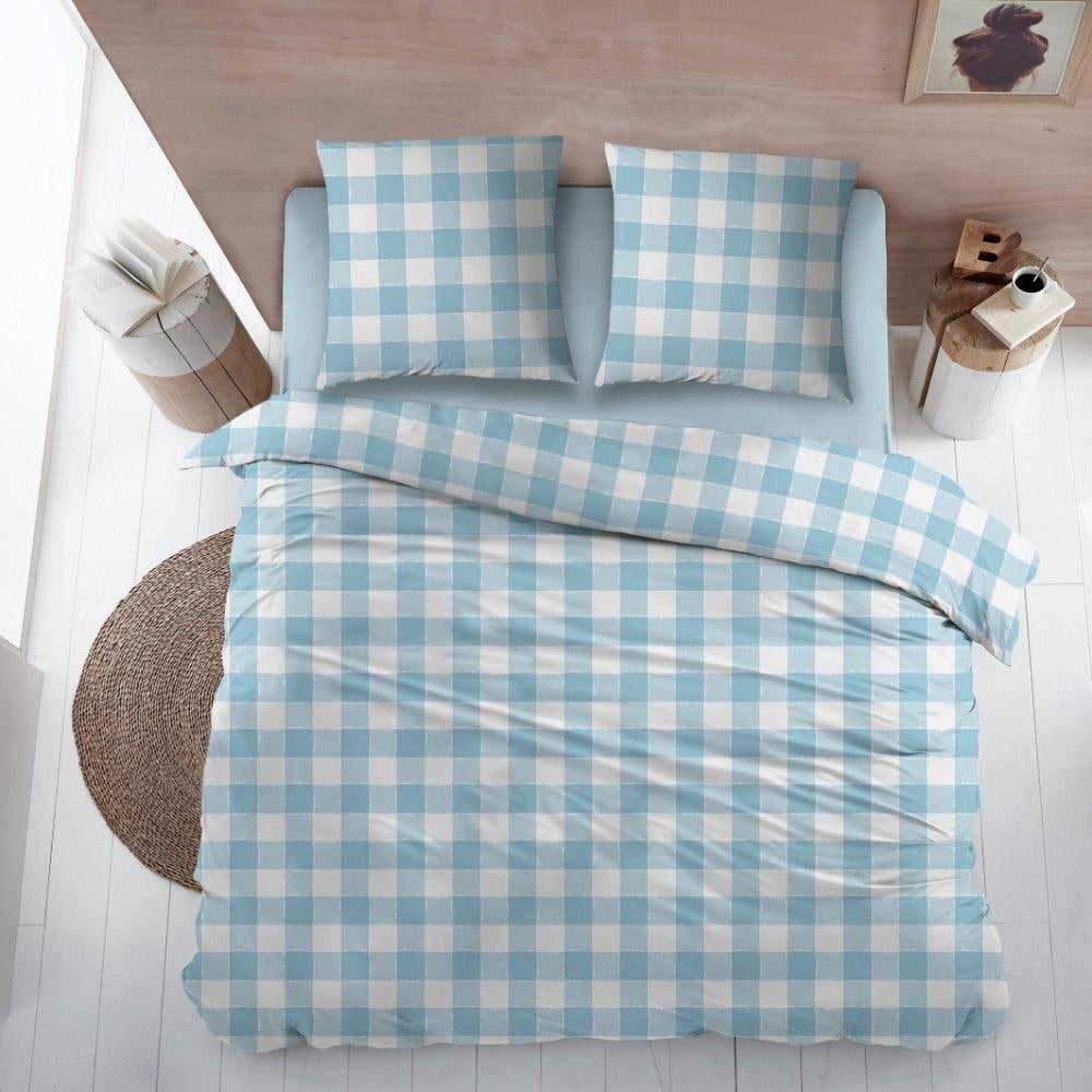 Dekbedovertrek Katoen Mila Blue - Bedtextielonline.be