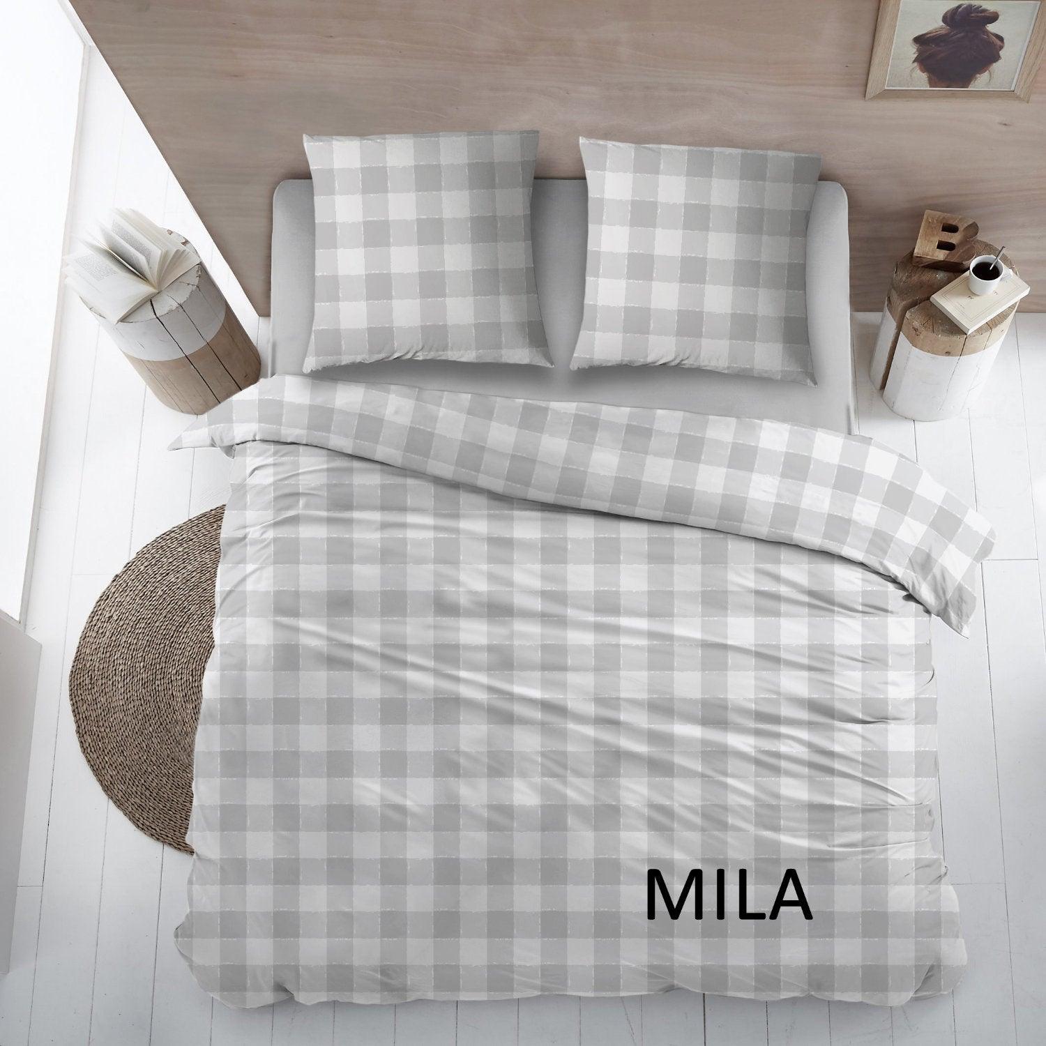 Lakenset Katoen Mila Grey - Bedtextielonline.be