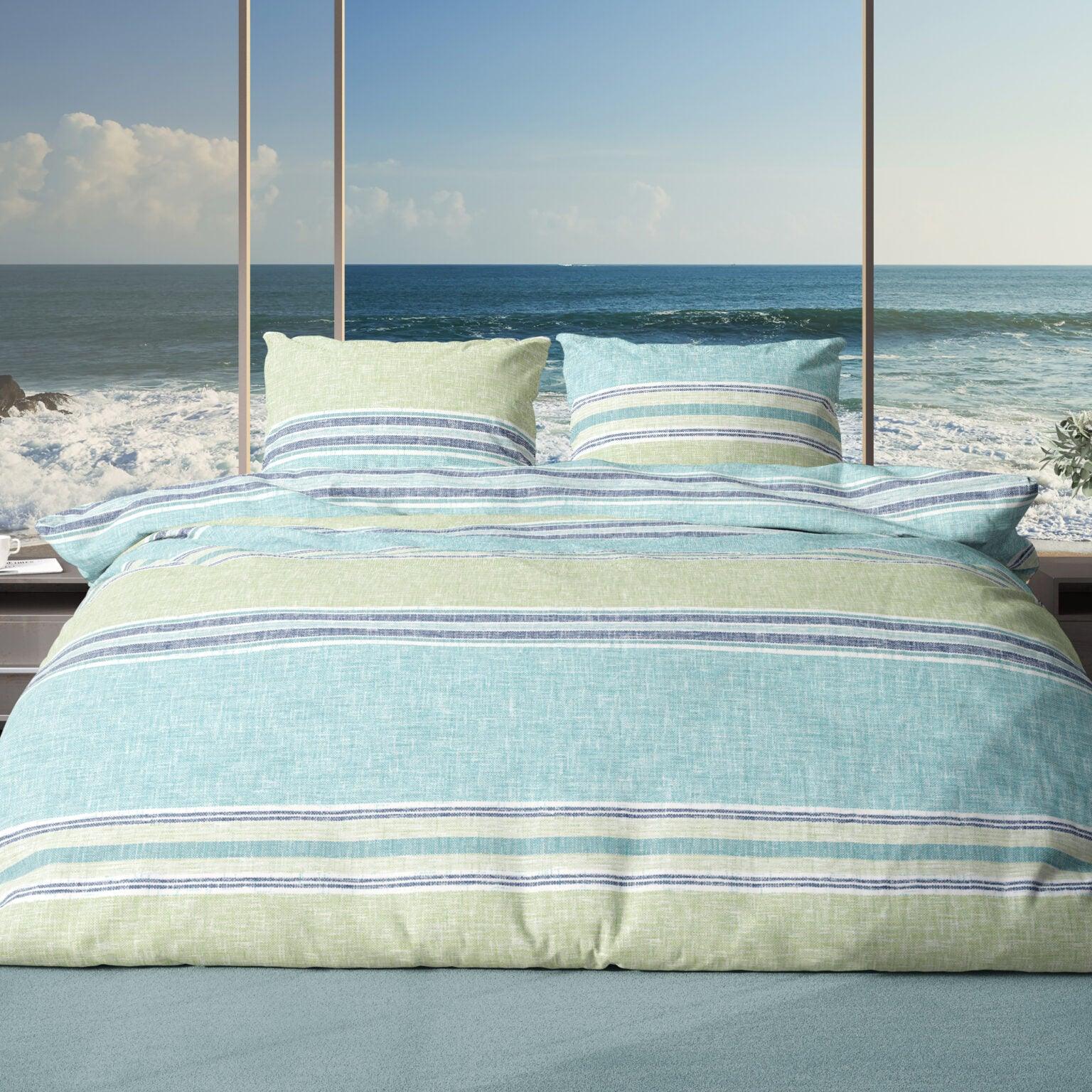 Romanette Dekbedovertrek Katoen Alfie Aqua/Blue - Bedtextielonline.be