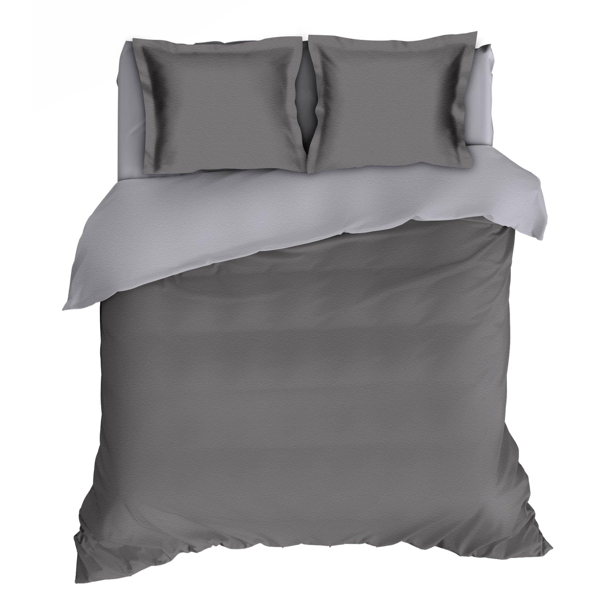 Dekbedovertrek Flanel Comtesse Antraciet Silver - Bedtextielonline.be