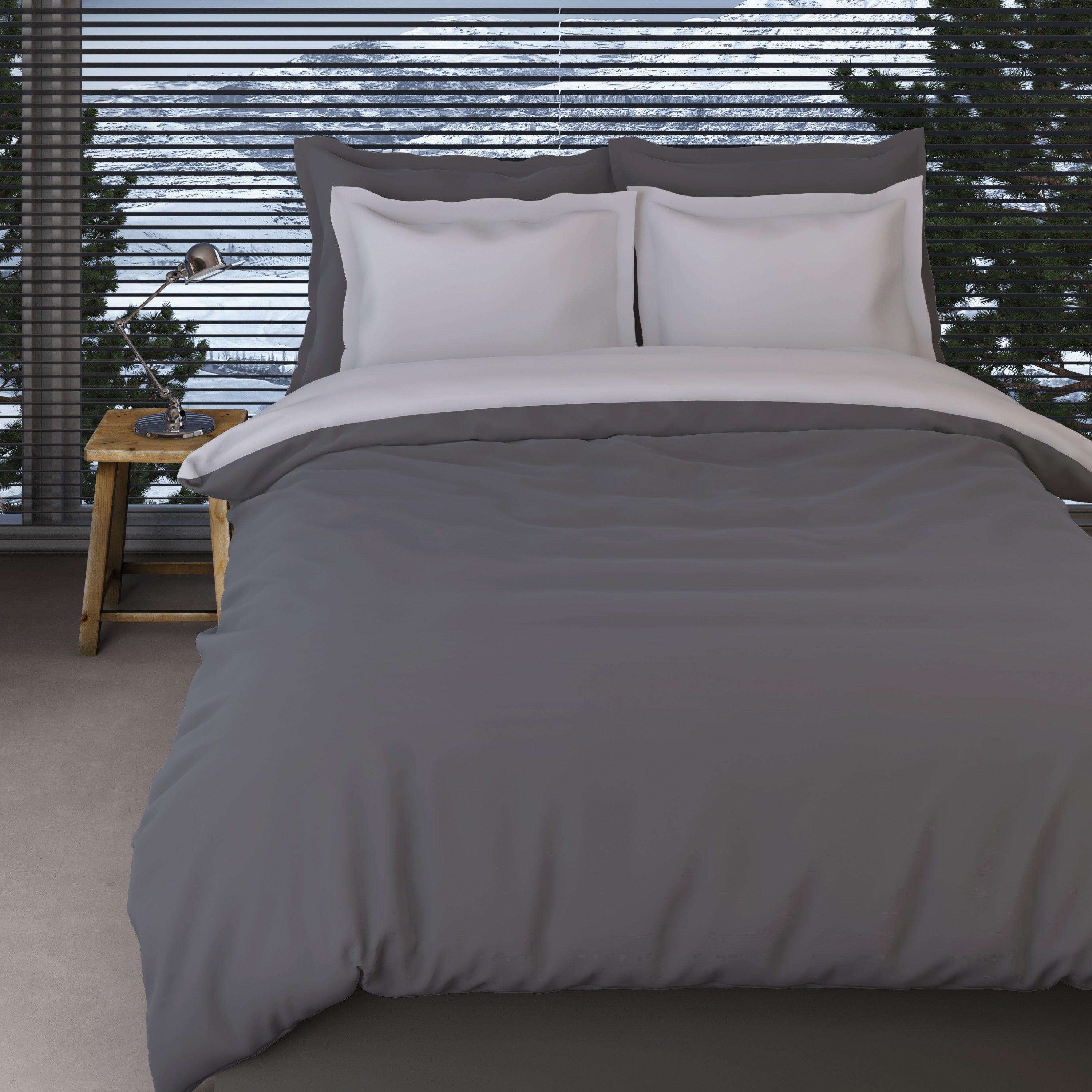 Dekbedovertrek Flanel Comtesse Antraciet Silver - Bedtextielonline.be