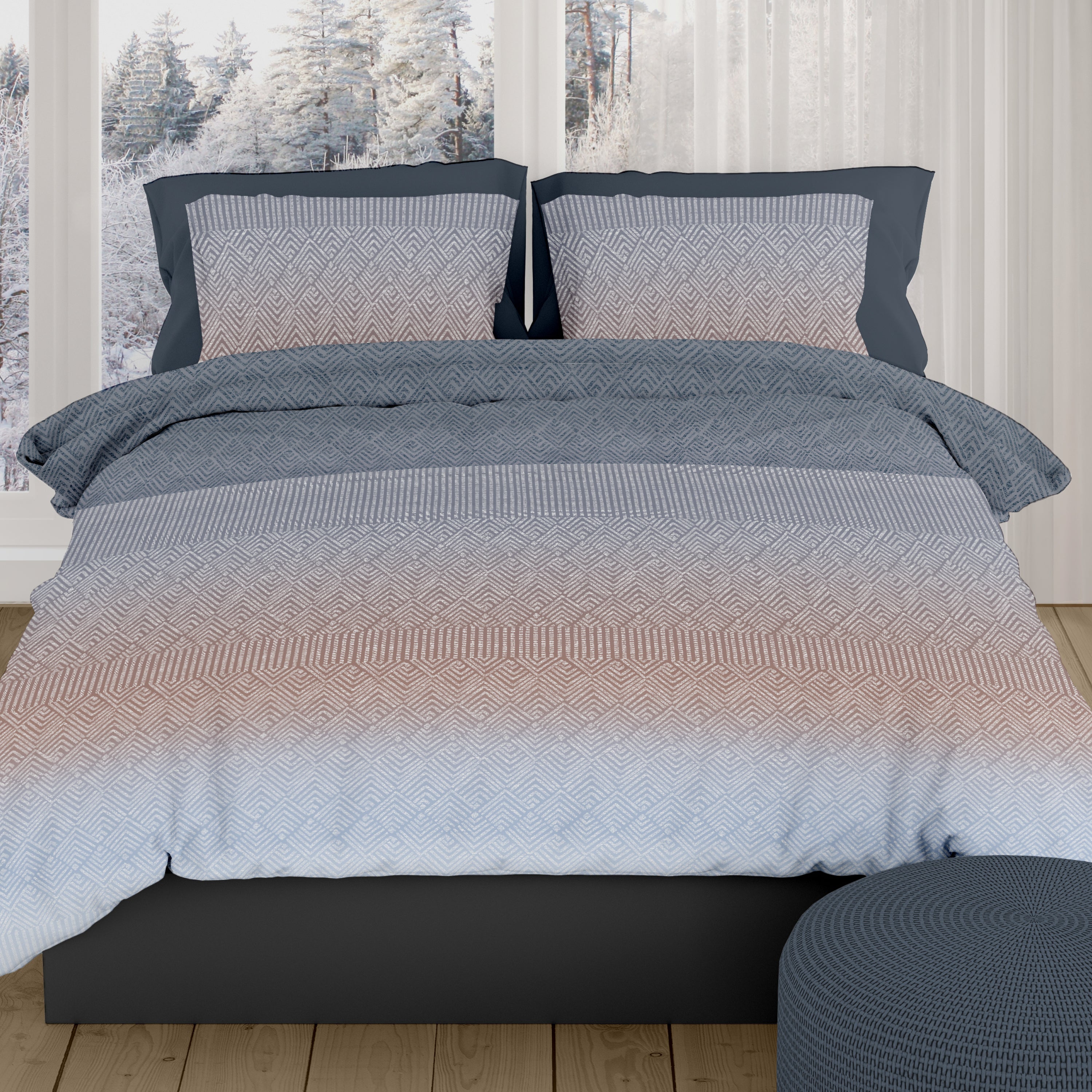 Romanette Dekbedovertrek Flanel Grossarl Dovegrey