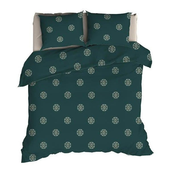 Romanette Dekbedovertrek Dekbedovertrek Flanel Flocons Forest Green