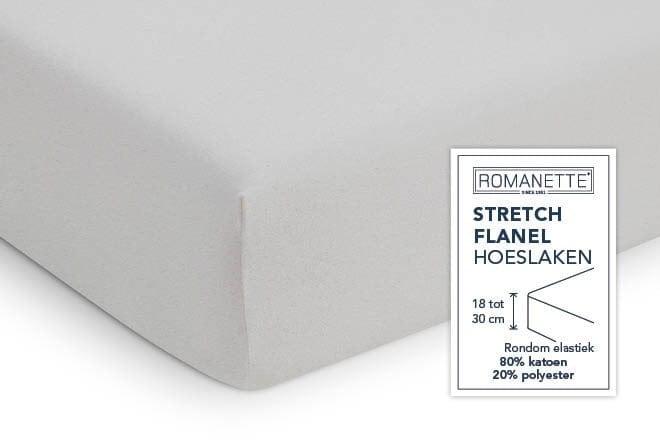 Romanette Hoeslaken Hoeslaken Stretch Flanel Silver