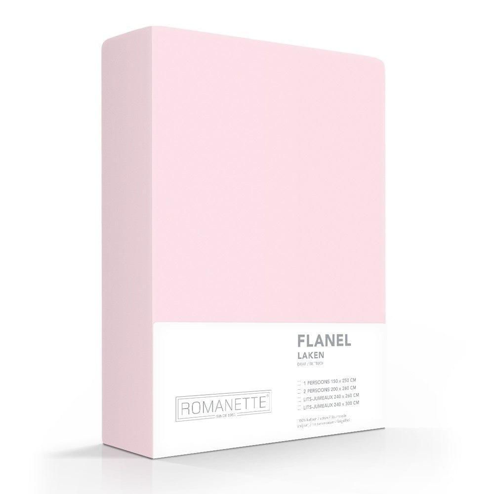 Romanette Laken Laken Flanel Rose